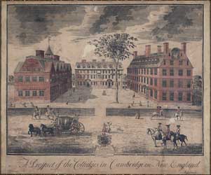 A Prospect of the Colledges in Cambridge in New England Engraving