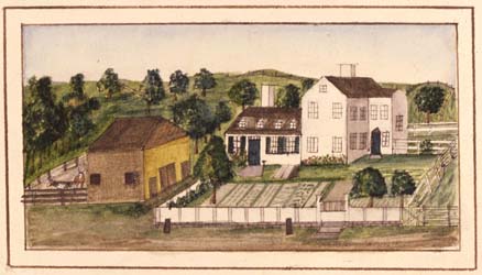 The house of Rev. William Smith and the birthplace of Abigail (Smith) Adams, Weymouth, Massachusetts Watercolor