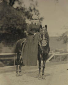 Marian Hooper Adams on horseback at Beverly Farms Tintype