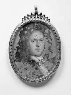 William Dummer, Governor of Massachusetts Bay Miniature portrait, oil on copper