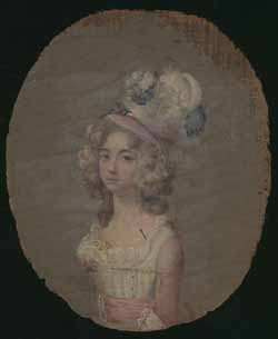 Miniature oil portrait, circa 1792