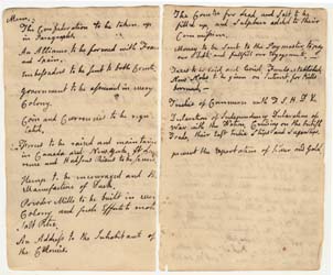 John Adams diary 25, pages 6 and 7, [memorandum of measures to be pursued in Congress] 