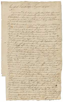 Letter from William Prescott to John Adams, 25 August 1775 