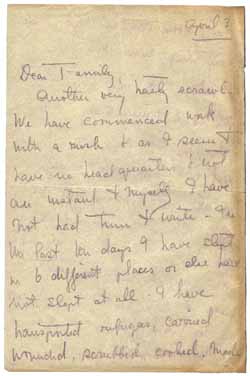 Letter from Eleanor `Nora` Saltonstall to her family, 3 April 1918 