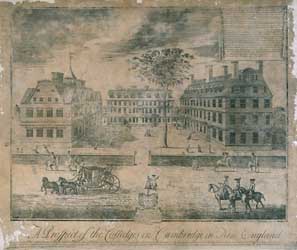 A Prospect of the Colledges in Cambridge in New England Engraving