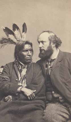 Chippewa man and unidentified man, possibly photographer, Charles D. Fredricks, in Washington, D.C. Carte de visite