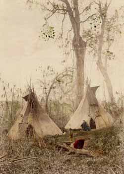 Tepees of the Sioux Indians, Minnesota Hand-colored, carte de visite