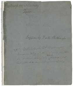 Queries respecting slavery in Massachusetts with answers (manuscript draft) by Jeremy Belknap, [April 1795] 