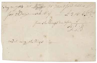 Bill from Hartford Robbins to Mr. Calf, 21 August 1786 