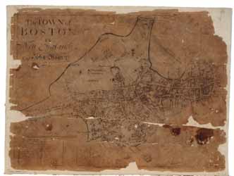 The Town of Boston in New England by Capt. John Bonner Map