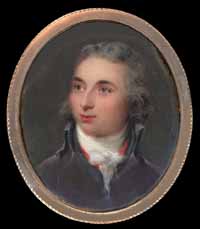 Miniature portrait, watercolor on ivory by Mr. Parker, 1795