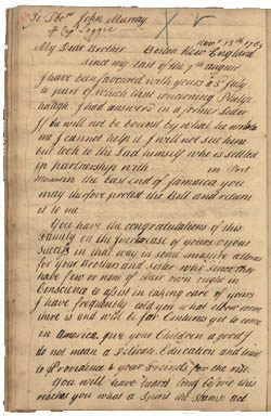 Letter from James Murray to John Murray (letterbook copy), 13 November 1765 