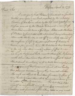 Letter from Andrew Eliot to Thomas B. Hollis (copy), 25 April 1775 and letter from Andrew Eliot to unidentified recipient (draft), 31 May 1775 