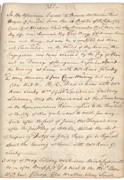 John Rowe diary 5, 2 May 1768, page 751 