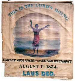 This Is The Lord`s Doing, Garrison`s antislavery banner Cotton, paint