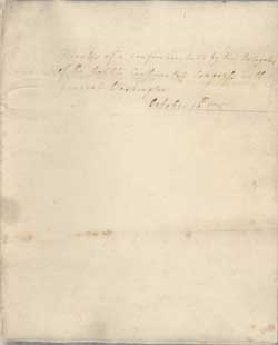 Minutes of a conference, held by the delegates of the honble Continental Congress with General Washington, 18-22 October 1775 