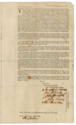 Boston, September 14, 1768. Gentlemen, You are already too well acquainted with the melancholly [sic] and very alarming circumstances to which this province, as well as America in general, is now reduced ... Broadside