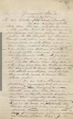 Letter from Florida supporters to the editor of the Boston Traveller, 27 January 1877 