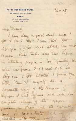 Letter from Eleanor `Nora` Saltonstall to her family, 13 November 1917 