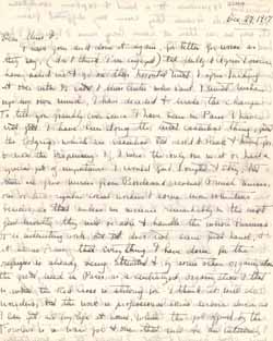 Letter from Eleanor `Nora` Saltonstall to Clara Danielson, 27 December 1917 