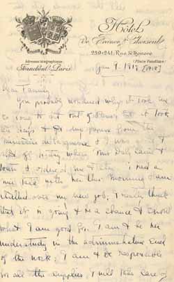 Letter from Eleanor `Nora` Saltonstall to her family, 9 January 1918 