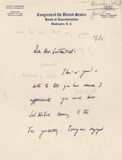 Letter from John F. Kennedy to Leverett Saltonstall, 22 May 1947 