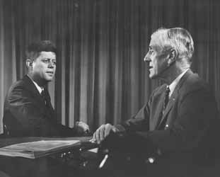 John F. Kennedy and Leverett Saltonstall Black and white photograph