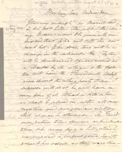 Letter from Leverett Saltonstall to Mary Elizabeth Sanders Saltonstall, [25 August  1841] 