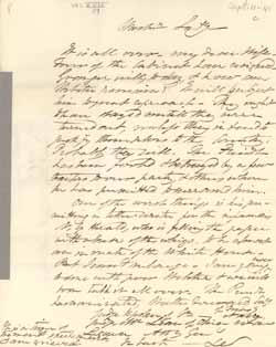 Letter from Leverett Saltonstall to Mary Elizabeth Sanders Saltonstall, [11 September 1841] 