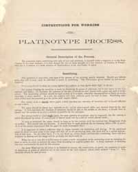 Instructions for Working the Platinotype Process Leaflet