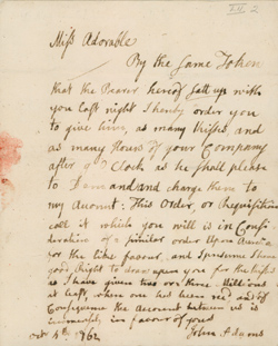 Letter from John Adams to Abigail Adams, 4 October 1762 