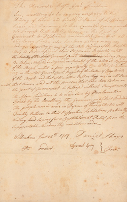 Letter from Daniel Shays and Daniel Gray to Benjamin Lincoln, 25 January 1787 