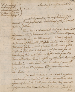 Letter from Samuel Quincy to Robert Treat Paine, 16 December 1770 