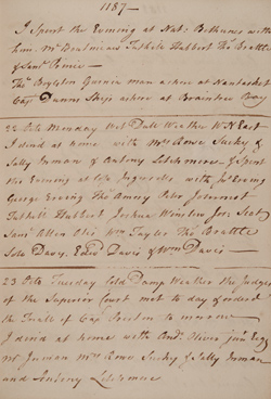 John Rowe diary 8, 1770-1771, pages 1187-1191 