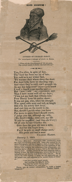 Ecce Signum! Effigies of Charles Hardy Broadside