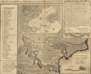 A Plan of the City and Fortress of Louisbourg: with a small Plan of the Harbour Map