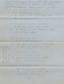 Poem by Elizabeth B. Prideaux in memory of Charles T. Torrey, 29 July 1851 