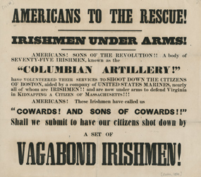 Americans to the Rescue! Irishmen Under Arms! Americans! Sons of the Revolution!! Broadside