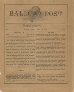 Balloon Post, No. 1, 11 April 1871 Periodical