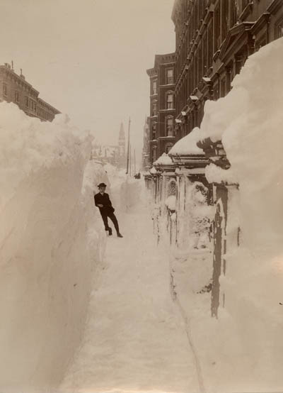 Madison Avenue and 40th Street, New York, during the Great Blizzard Photograph