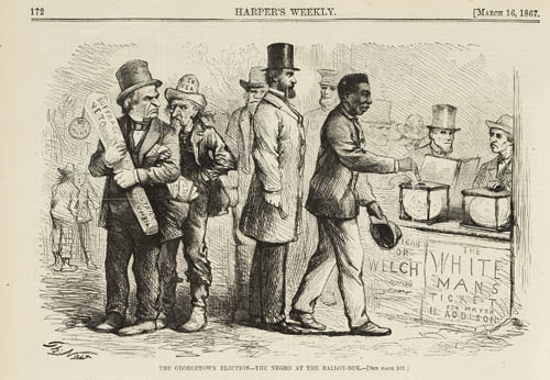 The Georgetown Election--The Negro at the Ballot-Box. Engraving