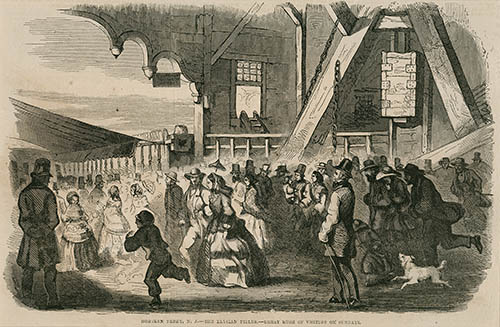 Hoboken Ferry, N.J.--The Elysian Fields.--Great Rush of Visitors On Sundays. Engraving