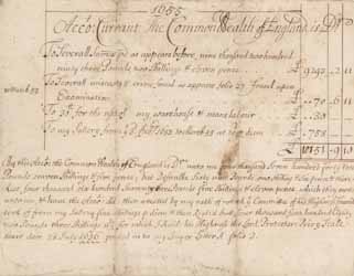 Abstract of account of John Leverett, 1655 