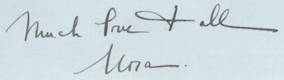 Detail of Nora Saltonstall's signature from letter to her family, 13 November 1917